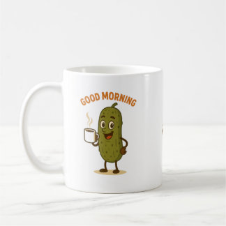 Guter Morning Pickle Cartoon-Charakter Kaffeetasse