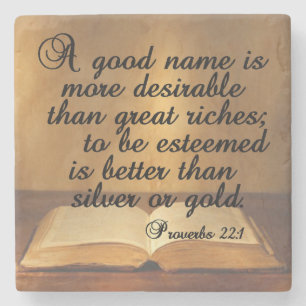 Guter Name des Sprichwort-22:1 A ist Steinuntersetzer