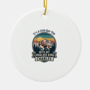 Guter Tag beim Wandern Cavalier King Charles Hund Keramik Ornament