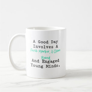 Guter Tag Frischer Marker Saubere Tafel Engagierte Kaffeetasse