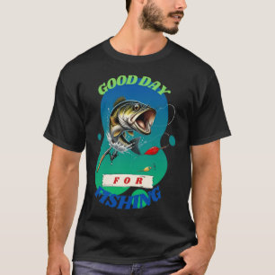 Guter Tag zum Fischen - Lorbeerkranz Bassangeln  T-Shirt