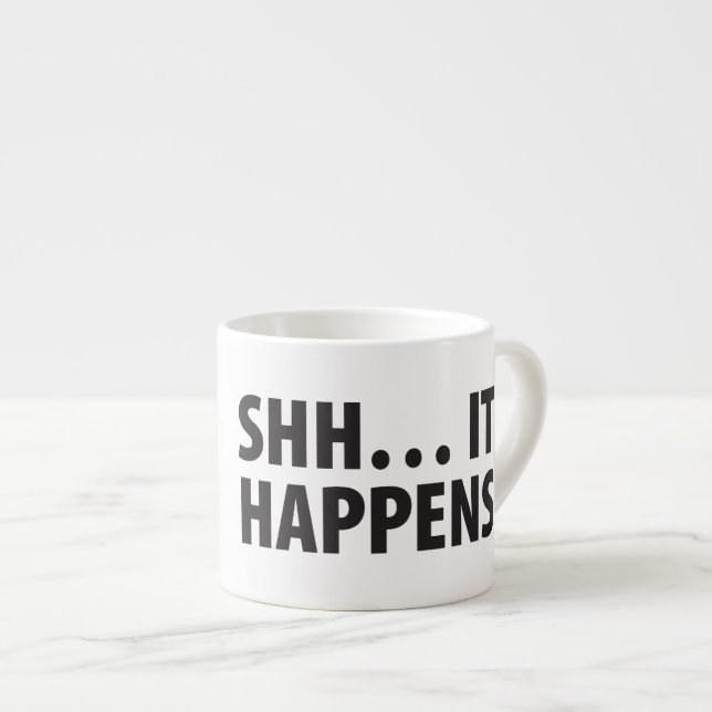 GUTER WELPE. SHH… ER GESCHIEHT. B&W ESPRESSOTASSE (Vorderseite Rechts)