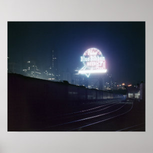 Güterbahnhof Chicago, 1943. Vintage-Foto Poster