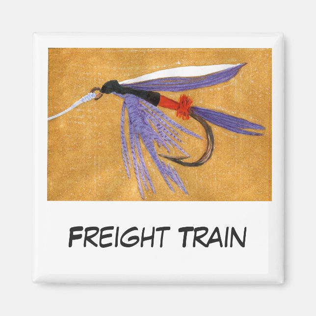 "Güterzug" Fliegenfischen Art Magnet (Vorne)