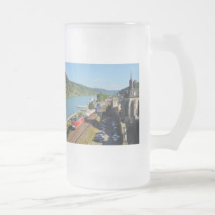 Güterzug in Oberwesel Mattglas Bierglas