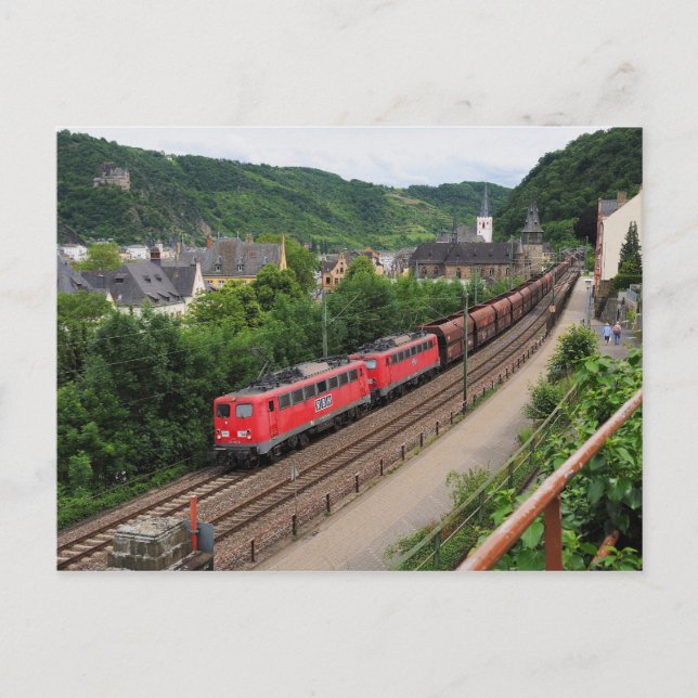 Güterzug in St. Goar Postkarte (Vorderseite)