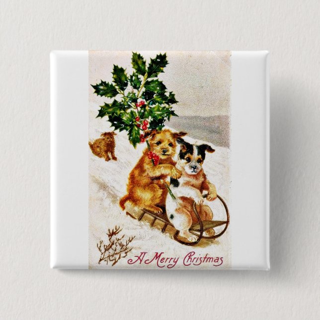 Gutes altes Weihnachten Button (Vorderseite)