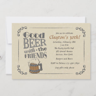 Gutes Bier mit Freunden Einladung