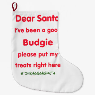 gutes budgie großer weihnachtsstrumpf