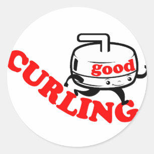 [ GUTES CURLING ] Retro "Stone Guy" Geschenke von  Runder Aufkleber