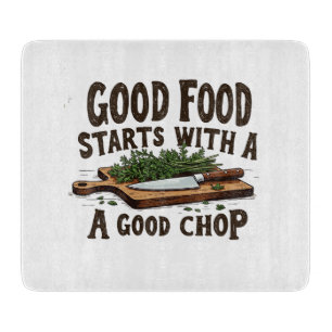 Gutes Essen beginnt mit einem guten Chop of Kitche Schneidebrett