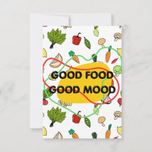 Gutes Essen, Gute Laune Design, leckeres Essen Dankeskarte