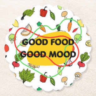 Gutes Essen, Gute Laune Design, leckeres Essen Untersetzer