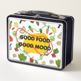 Gutes Essen, Gute Laune Design, lustiges Essen Metall Brotdose