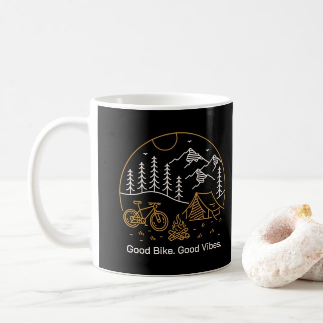 Gutes Fahrrad Gute Vibes Kaffeetasse (Mit Donut)