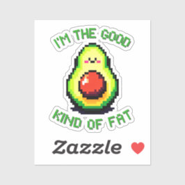 Gutes Fat Avocado - Funny Pixel Art Food Design Aufkleber