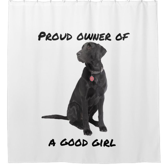 Gutes Girl Black Lab Duschvorhang (Vorderseite)