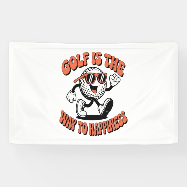 Gutes Golf Ball Mascot Banner (Horizontal)