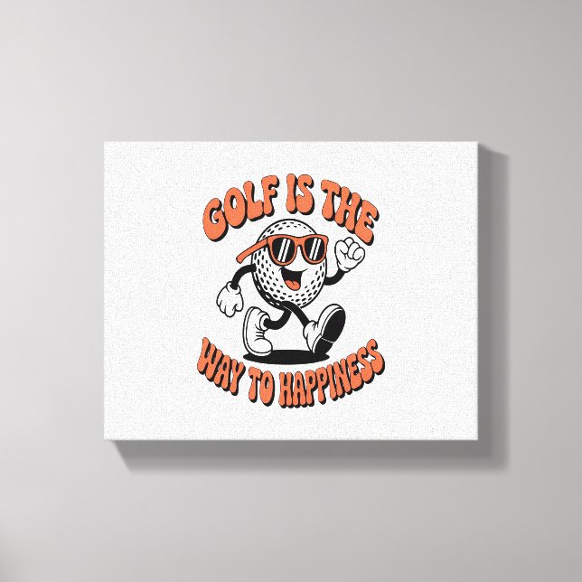 Gutes Golf Ball Mascot Leinwanddruck (Vorderseite)
