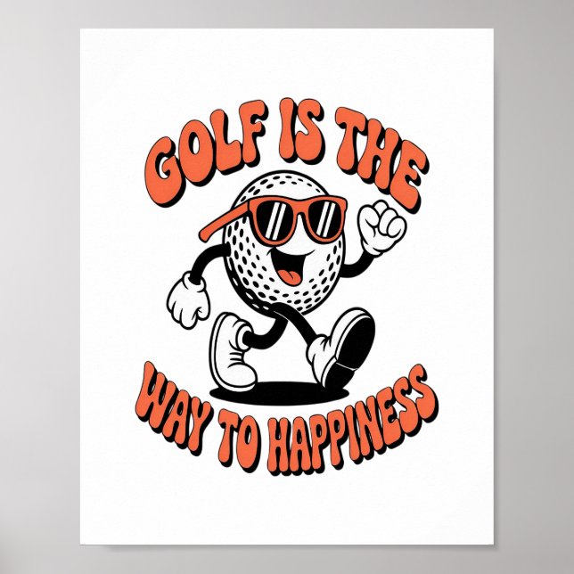 Gutes Golf Ball Mascot Poster (Vorne)
