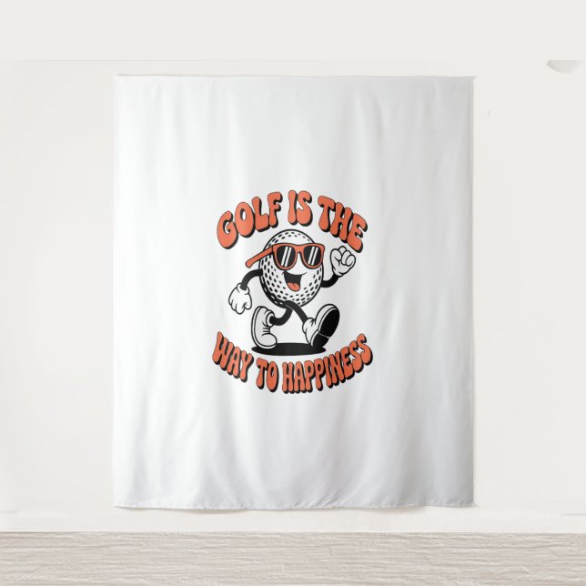 Gutes Golf Ball Mascot Wandteppich (Vorderseite)