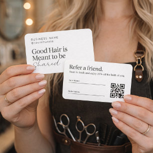 Gutes Haar soll geteilt werden   Friseursalon-Empf Visitenkarte
