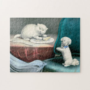 Gutes kleines Fido und freche Kittie, 1893 Puzzle