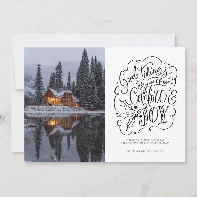 Gutes Komfortniveau und Freude Feiertagskarte (Vorderseite)