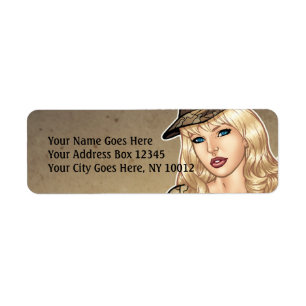 Gutes Mädchen mit einer Gewehr Button-oben Kunst