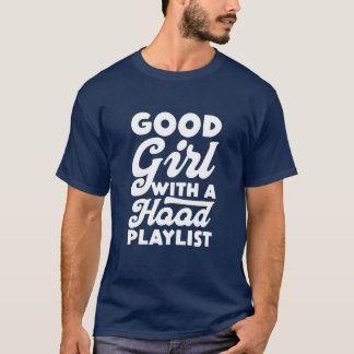 Gutes Mädchen mit Hood-Playlist retro T-Shirt