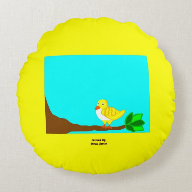 Gutes Morgengrauen, gelber Gürtelknochen Rundes Kissen (Vorderseite)