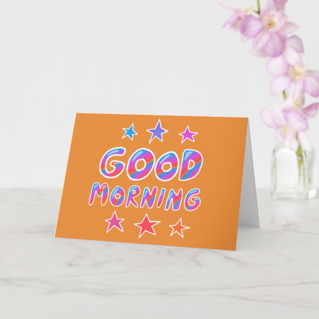 GUTES MORGENS Coole Streifen CUSTOM Karte (Orchidee)