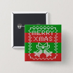 Gutes Pullover-Muster Jingle Glocken Merry Xmas Ga Button