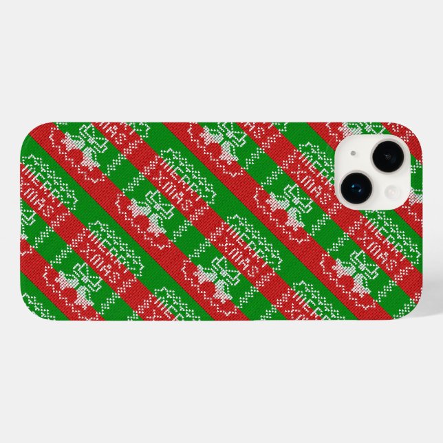 Gutes Pullover-Muster Jingle Glocken Merry Xmas Ga Case-Mate iPhone Hülle (Rückseite (Horizontal))