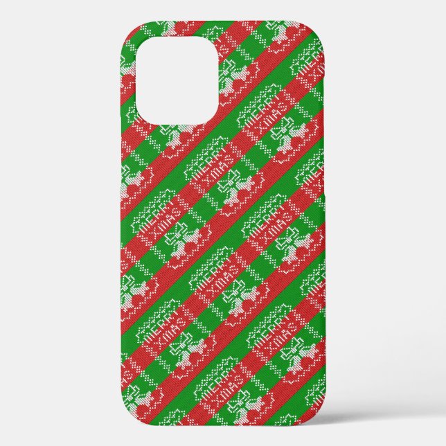 Gutes Pullover-Muster Jingle Glocken Merry Xmas Ga Case-Mate iPhone Hülle (Rückseite)