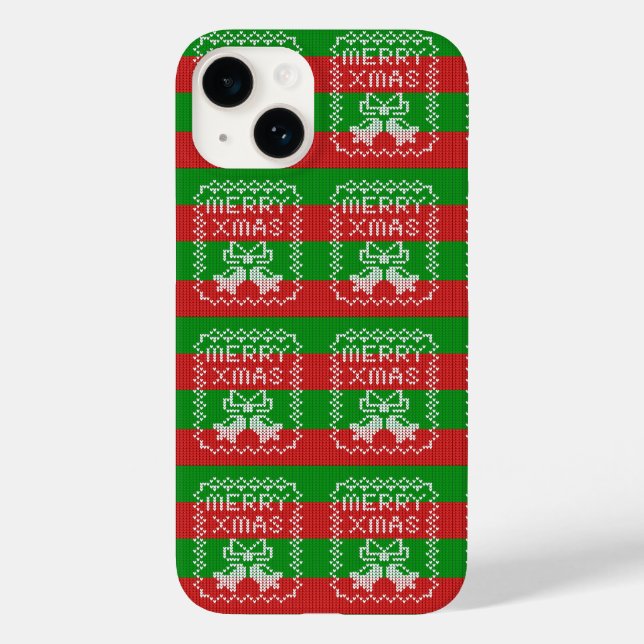 Gutes Pullover-Muster Jingle Glocken Merry Xmas Ga Case-Mate iPhone Hülle (Rückseite)