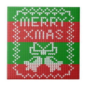 Gutes Pullover-Muster Jingle Glocken Merry Xmas Ga Fliese