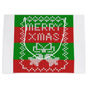 Gutes Pullover-Muster Jingle Glocken Merry Xmas Ga Große Geschenktüte