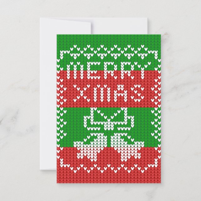 Gutes Pullover-Muster Jingle Glocken Merry Xmas Ga Karte (Vorderseite)
