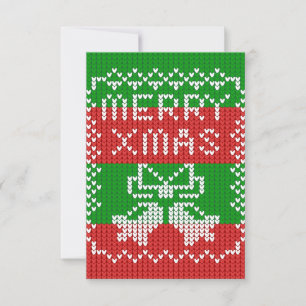 Gutes Pullover-Muster Jingle Glocken Merry Xmas Ga Karte