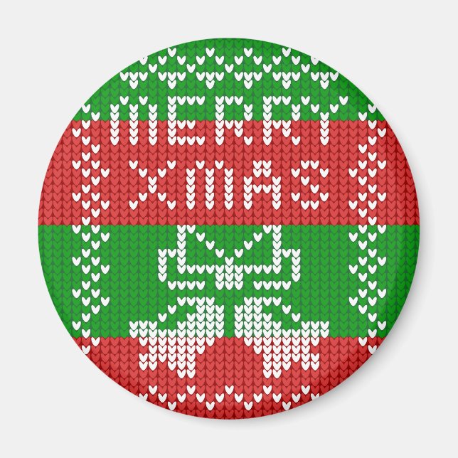 Gutes Pullover-Muster Jingle Glocken Merry Xmas Ga Magnet (Vorne)