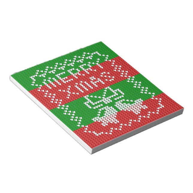 Gutes Pullover-Muster Jingle Glocken Merry Xmas Ga Notizblock (angewinkelt)