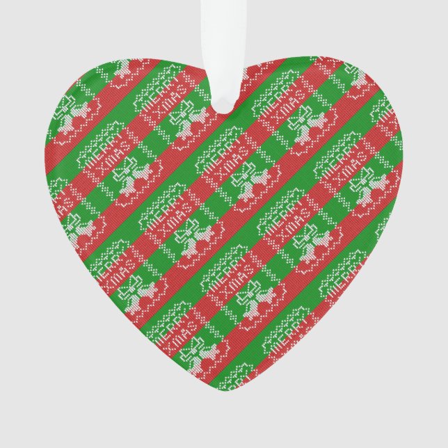 Gutes Pullover-Muster Jingle Glocken Merry Xmas Ga Ornament (Vorderseite)