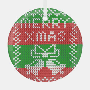 Gutes Pullover-Muster Jingle Glocken Merry Xmas Ga Ornament Aus Glas