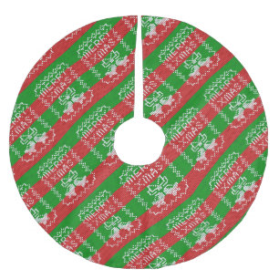 Gutes Pullover-Muster Jingle Glocken Merry Xmas Ga Polyester Weihnachtsbaumdecke