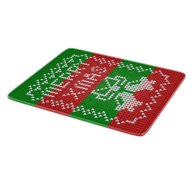 Gutes Pullover-Muster Jingle Glocken Merry Xmas Ga Schneidebrett (Ecke)