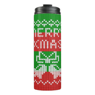 Gutes Pullover-Muster Jingle Glocken Merry Xmas Ga Thermosbecher