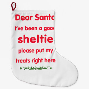 gutes sheltie großer weihnachtsstrumpf