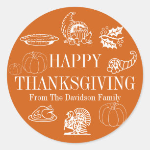 Gutes Thanksgiving-individuelle Name-Geschenk Gute Runder Aufkleber