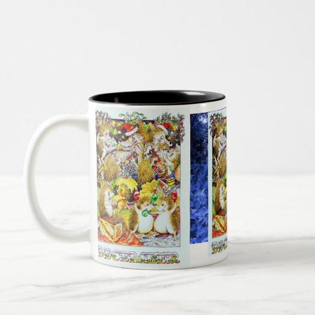 Guthram Igel Dezember Zweifarbige Tasse (Links)
